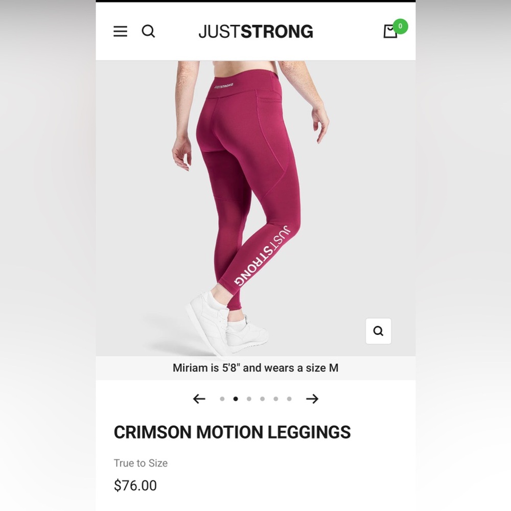 Burgundy High-Waisted Athletic Leggings JUSTSTRONG